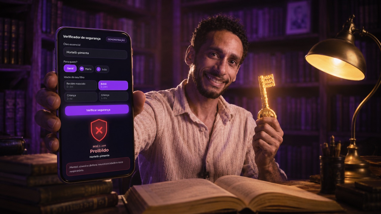 Victor Leão usando o app Escudo Bebê